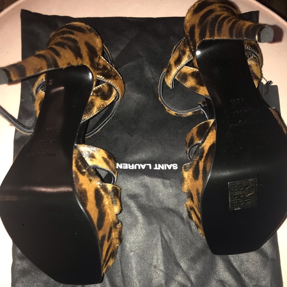 YSL Leopard Platform Sandals NWT - Picture 4 of 4
